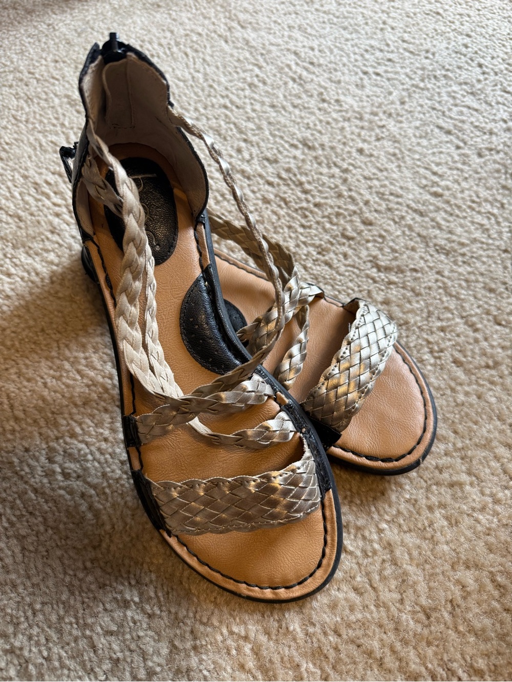 boc Braided Metallic Strappy Sandals
